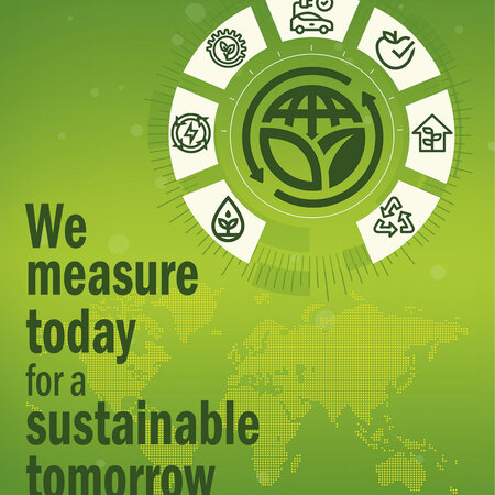 Image showing the World Metrology Day poster with the tagline “we measure today for a sustainable tomorrow”